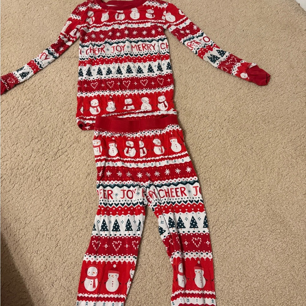 Little Sleepies Red Snowman Pajama Set